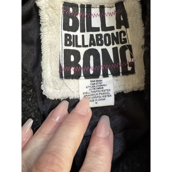 Billabong Jacket Womans Black  Button Up SIZE Medium - Picture 6 of 6